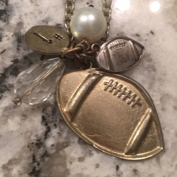 Football gold charm necklace - Picture 3 of 5